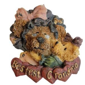 Bestest Grandma Bear Brooch Pin Heart 2.04"x1.78" Vintage 1999 TBC, Gift Box
